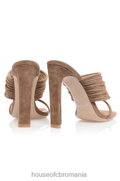 pantofi House of CB sandale cu bretele evangeline mocha cu vârf pătrat X4F681106