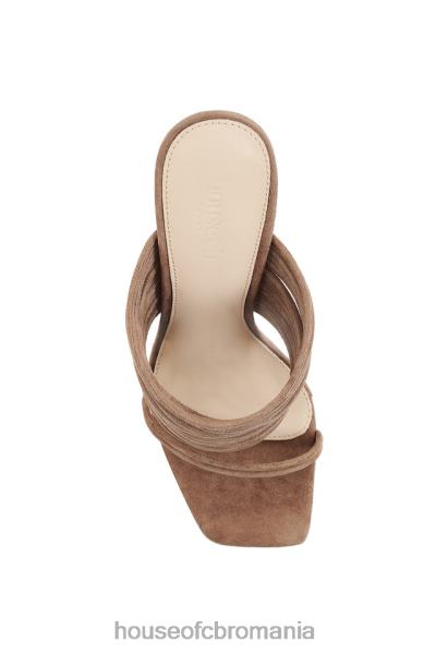 pantofi House of CB sandale cu bretele evangeline mocha cu vârf pătrat X4F681106