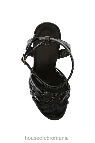 pantofi House of CB sandale cu platformă din piele neagră queen X4F681096