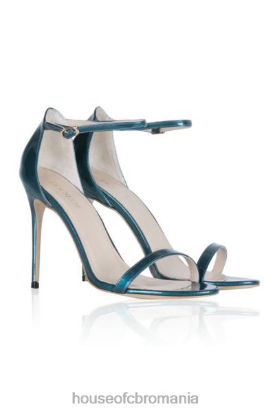 pantofi House of CB sandale marivel din piele albastru metalizat X4F681133