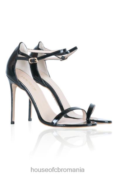 pantofi House of CB sandale marivel din piele lacuita neagra X4F681135