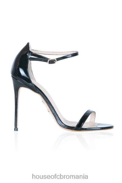pantofi House of CB sandale marivel din piele lacuita neagra X4F681135